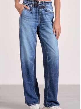Elan Relaxed Straight-Leg sweatpants Jeans in Blue Wash